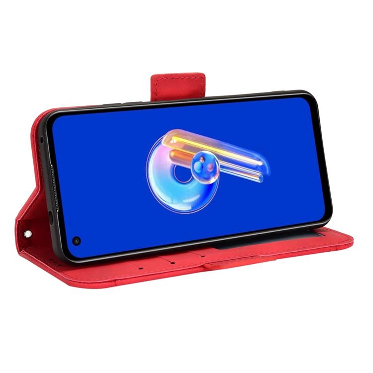 OEM Asus Zenfone 9 Plånboksfodral PU Läder - Röd