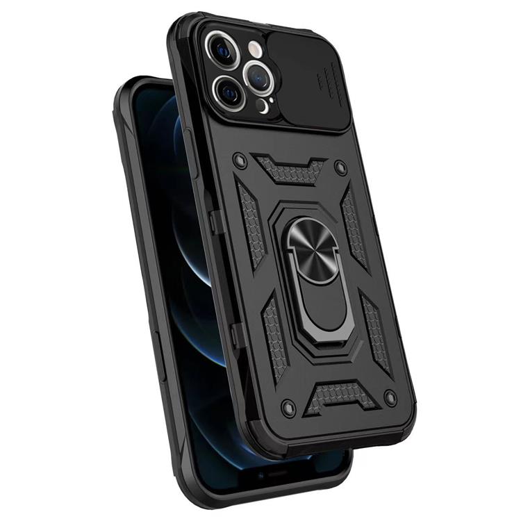 OEM iPhone 14 Pro Skal Kameraskydd Kickstand - Svart