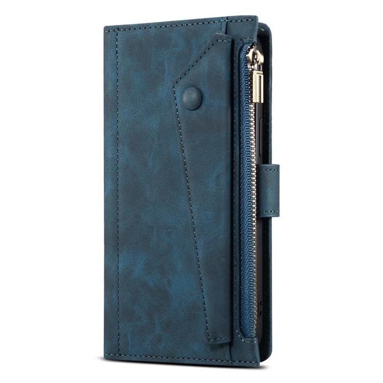 OEM iPhone 14 Pro Max Plånboksfodral Flap Zipper Strap - Blå