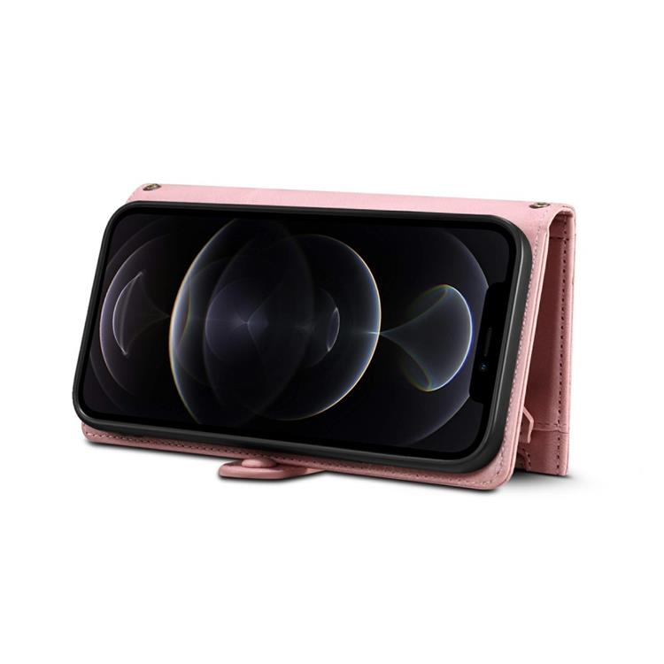 OEM iPhone 14 Pro Plånboksfodral Flap Zipper Strap - Rosa