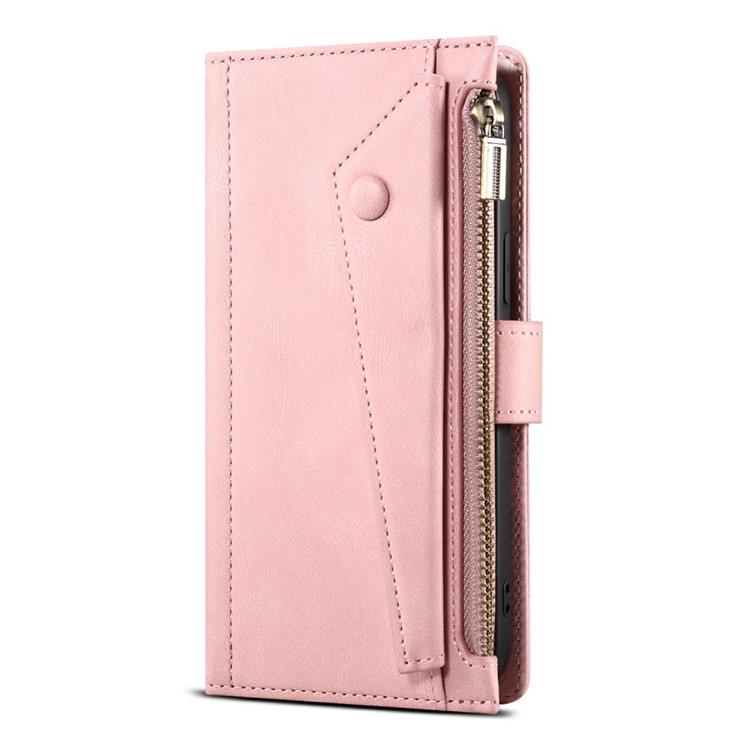 OEM iPhone 14 Pro Plånboksfodral Flap Zipper Strap - Rosa