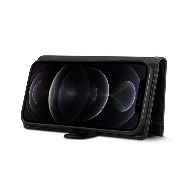 OEM iPhone 14 Pro Plånboksfodral Flap Zipper Strap - Svart