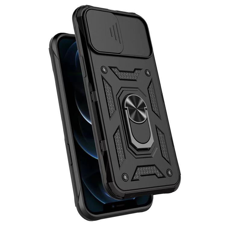OEM iPhone 14 Plus Skal Kameraskydd Kickstand - Svart