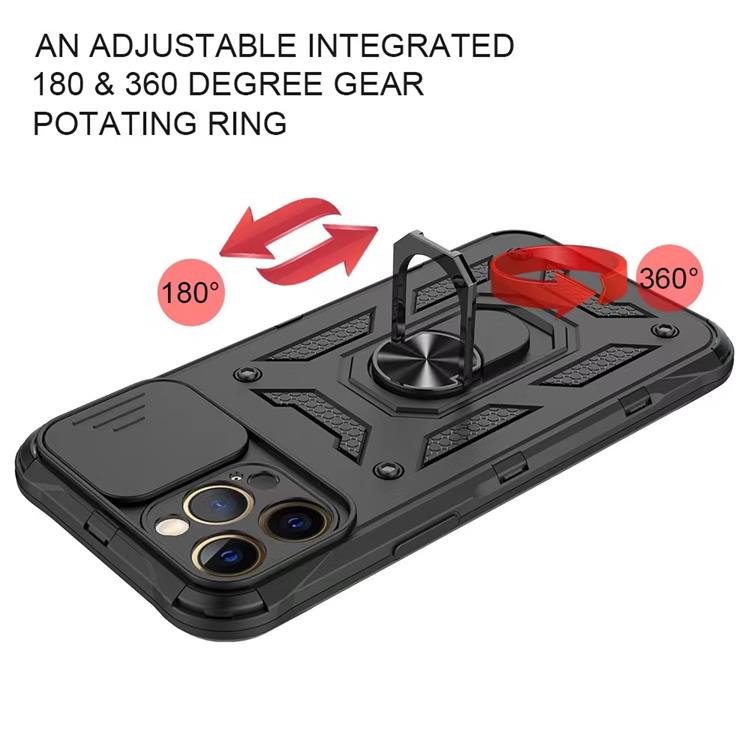 OEM iPhone 14 Plus Skal Kameraskydd Kickstand - Svart