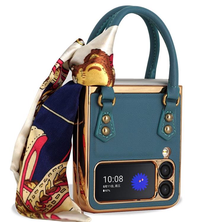 GKK GKK Galaxy Z Flip 3 5G Skal Handväska - Grön