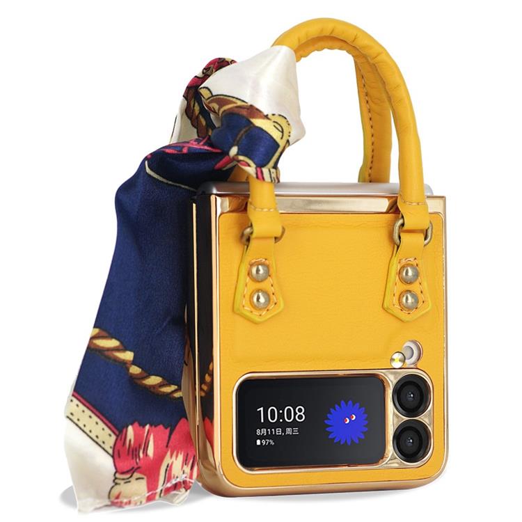 GKK GKK Galaxy Z Flip 3 5G Skal Handväska - Gul