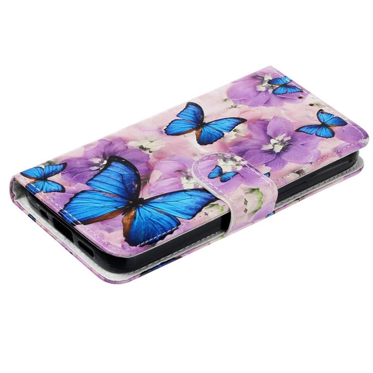 OEM iPhone 14 Pro Plånboksfodral Folio Flip - Blå Butterfly