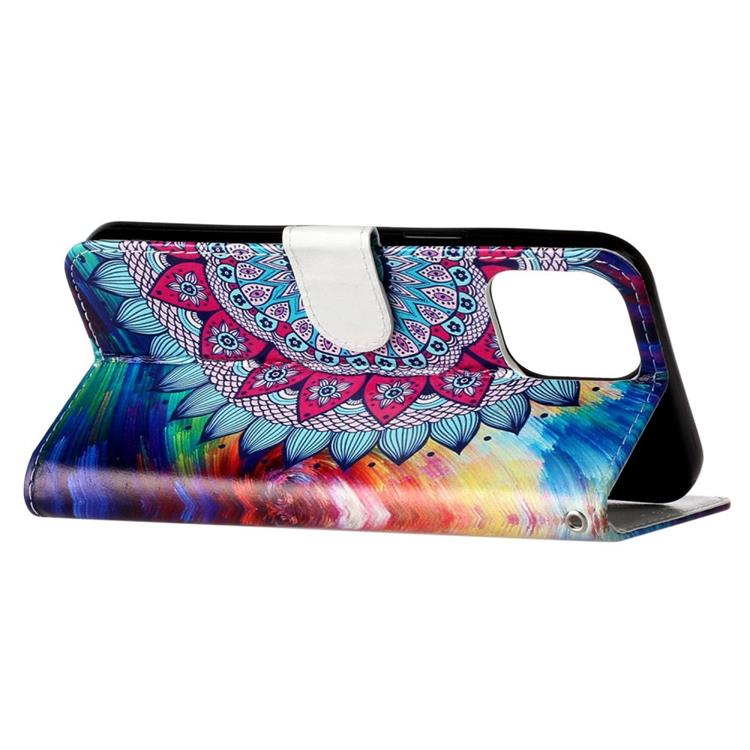 OEM iPhone 14 Pro Plånboksfodral Folio Flip - Mandala Flower