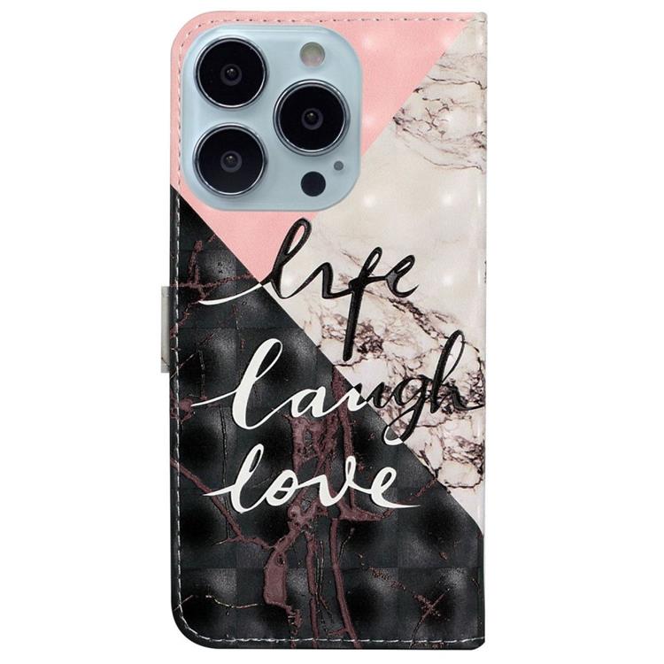 OEM iPhone 14 Pro Plånboksfodral 3D Pattern - Svart Marble