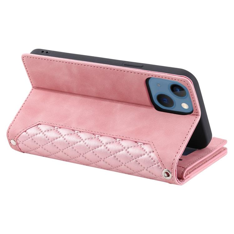 OEM iPhone 14 Plus Plånboksfodral Rhombus - Rosa
