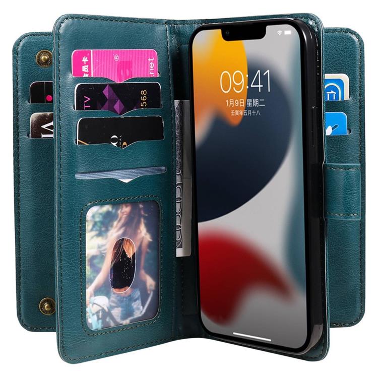 OEM iPhone 14 Plus Plånboksfodral KT PU Läder - Grön