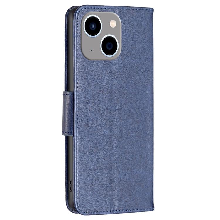 OEM iPhone 14 Plus Plånboksfodral Butterfly Imprinted - Mörkblå