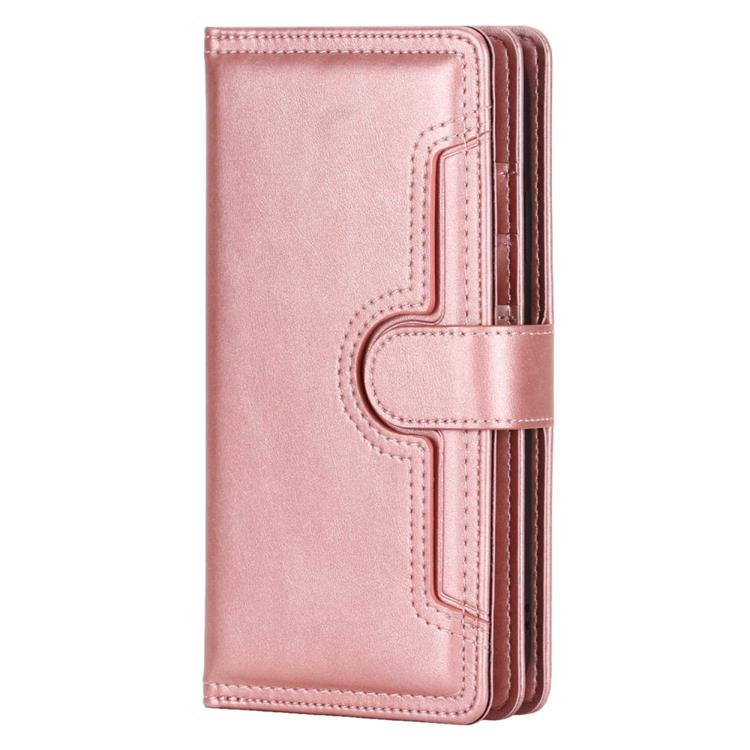 OEM iPhone 14 Plus Plånboksfodral Äkta Läder Flip - Rosa Guld