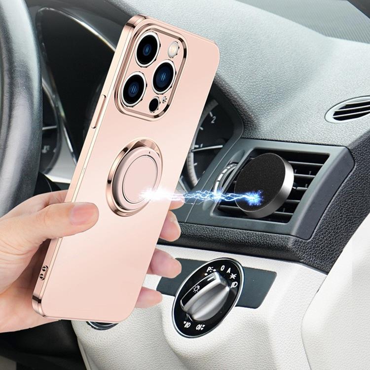 OEM iPhone 14 Pro Skal Ringhållare Electroplating Kickstand - Svart