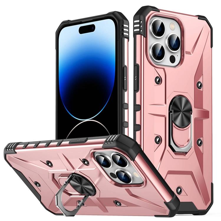 OEM iPhone 14 Pro Skal Ringhållare Armor - Rosa Guld