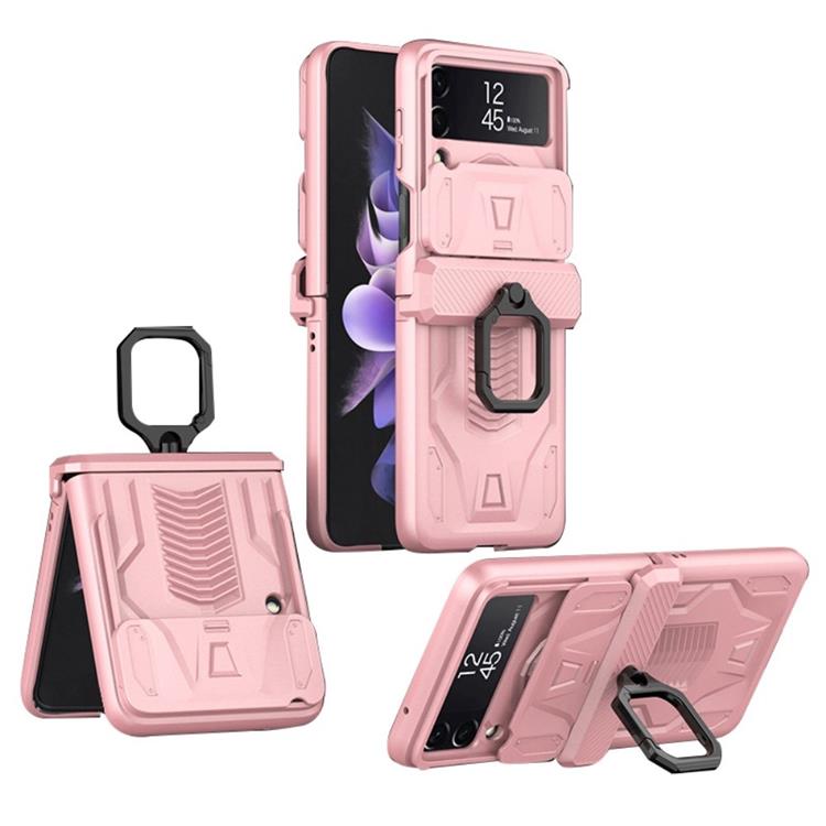 GKK GKK Galaxy Z Flip 4 Skal Ringhållare Kickstand - Rosa