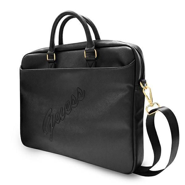 Guess Guess Saffiano Script Väska Notebook 16'' - Svart