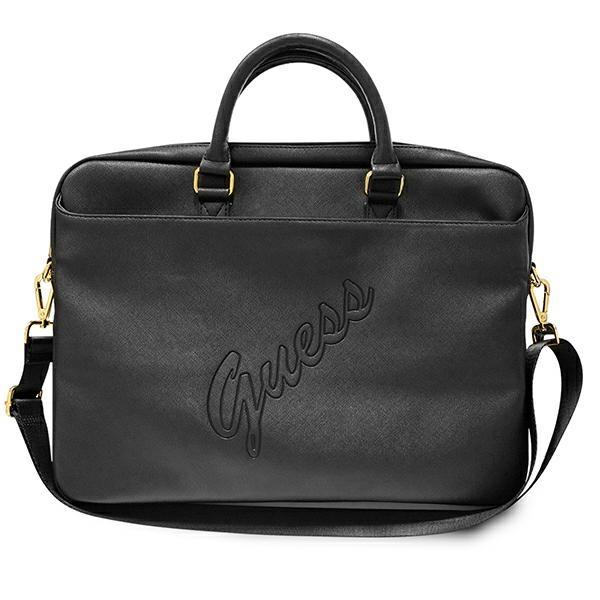 Guess Guess Saffiano Script Väska Notebook 16'' - Svart