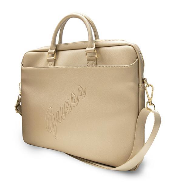 Guess Guess Saffiano Script Väska Notebook 16'' - Guld