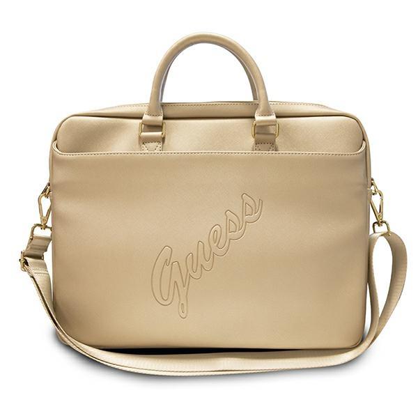 Guess Guess Saffiano Script Väska Notebook 16'' - Guld