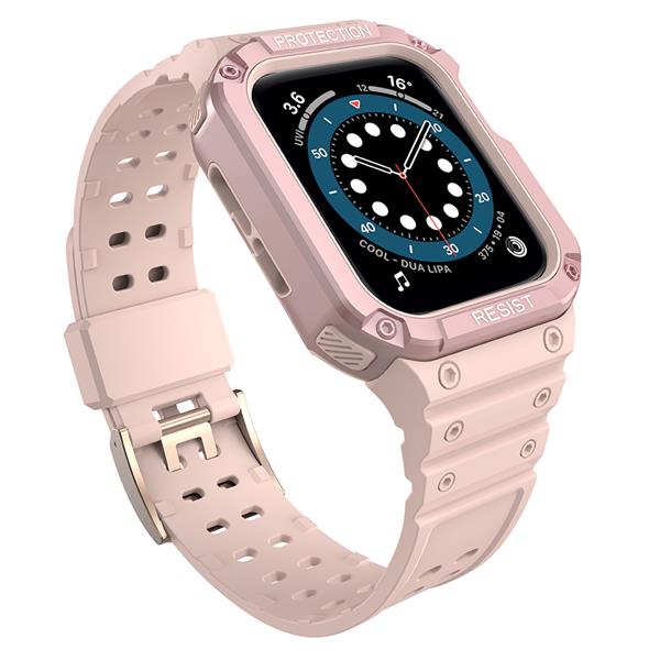 Ruhtel Armband kompatibelt med Apple Watch 4/5/6/7/SE (42/44/45mm) Rosa