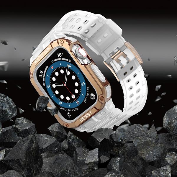 Ruhtel Armband kompatibelt med Apple Watch 4/5/6/7/SE (42/44/45mm) Rosa