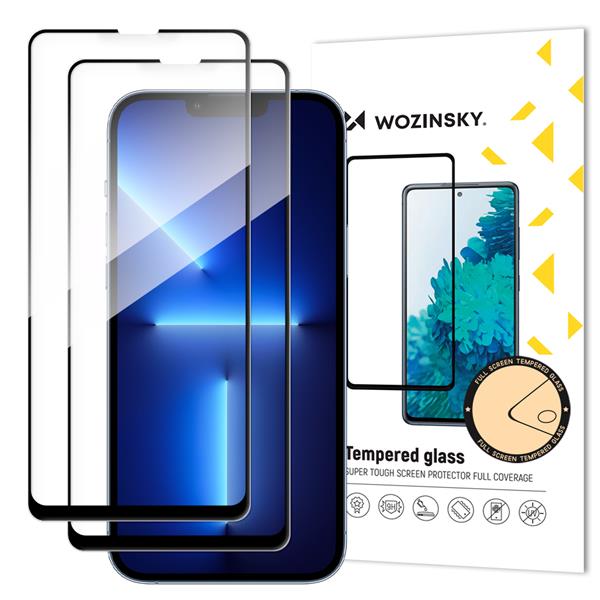 Wozinsky [2 PACK] Wozinsky Full Glue Härdat Glas Skärmskydd iPhone 13 Pro Max - Svart