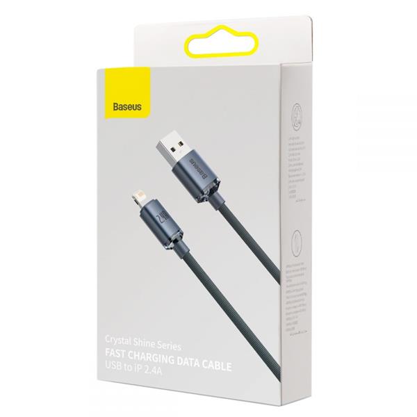BASEUS Baseus Crystal Shine USB-A till Lightning kabel 1.2m - Svart