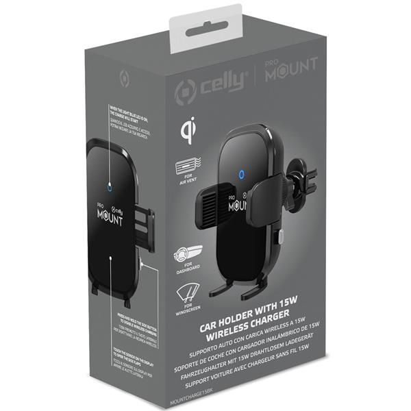 Celly Celly Mobilhållare Trådlös laddning 15W Autorelease