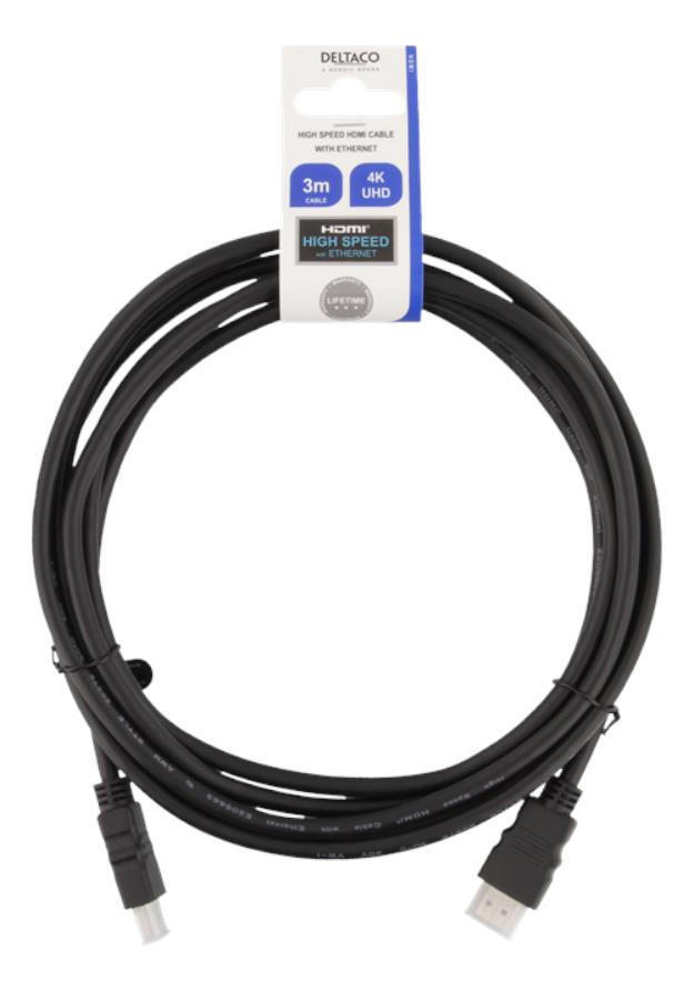UTGATT1 Deltaco HDMI-kabel, 3m - Svart