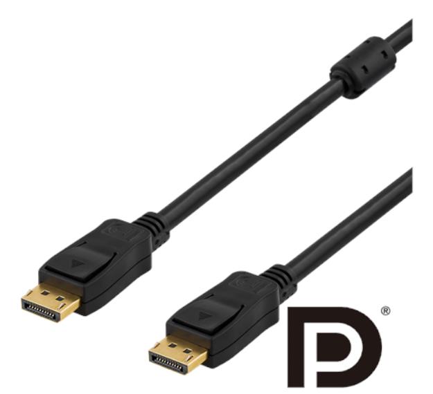 UTGATT1 Deltaco Prime DisplayPort Monitor Kabel 3m - Svart