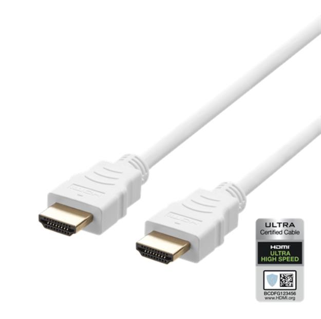 UTGATT1 Deltaco Ultra High Speed HDMI-kabel, 2m - Vit