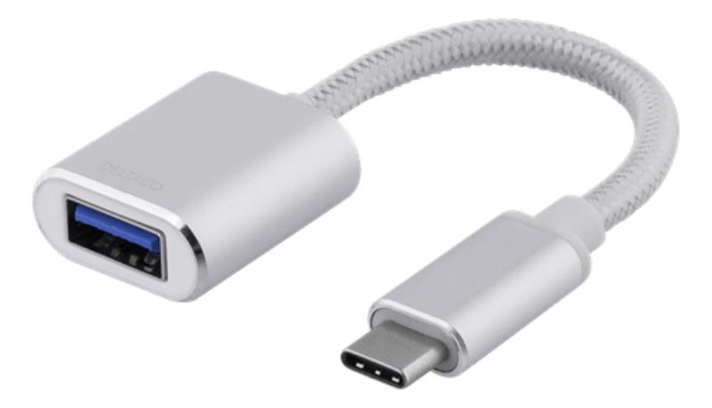 UTGATT1 Deltaco USB-C Adapter 0.1m - Silver