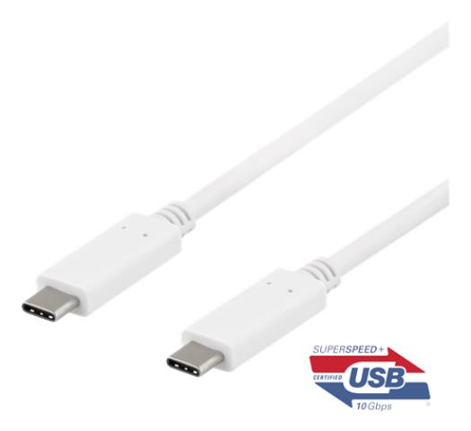 UTGATT1 Deltaco USB-C till USB-C-kabel, 0.5m - Vit