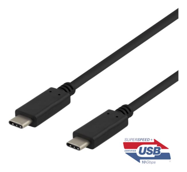UTGATT1 Deltaco USB-C till USB-C kabel 1m - Svart
