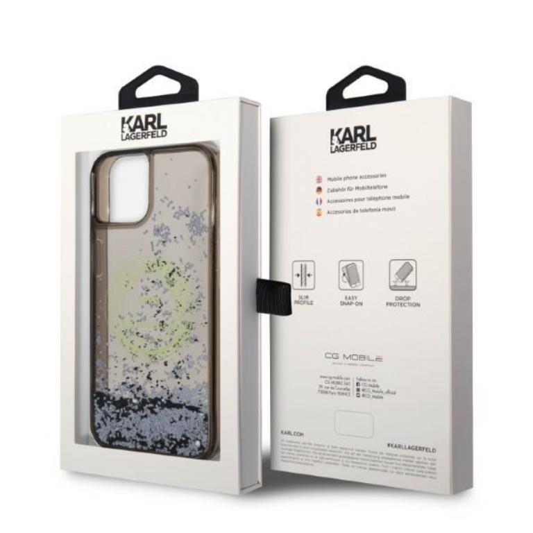 KARL LAGERFELD Karl Lagerfeld iPhone 14 Skal Liquid Glitter RSG - Svart