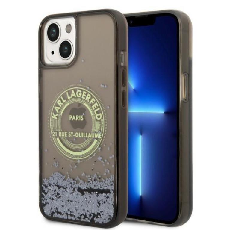 KARL LAGERFELD Karl Lagerfeld iPhone 14 Skal Liquid Glitter RSG - Svart