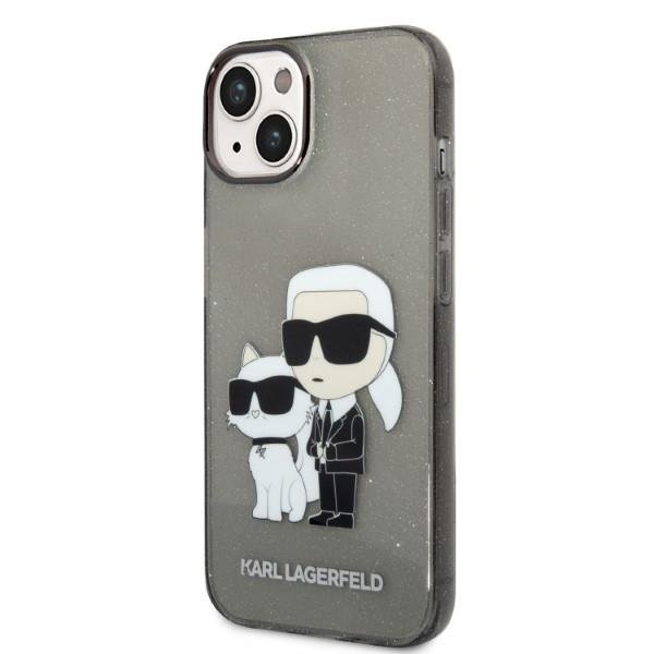 KARL LAGERFELD Karl Lagerfeld iPhone 14 Plus Skal IML GLIT NFT Karl & Choupette - Svart