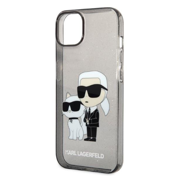 KARL LAGERFELD Karl Lagerfeld iPhone 14 Plus Skal IML GLIT NFT Karl & Choupette - Svart