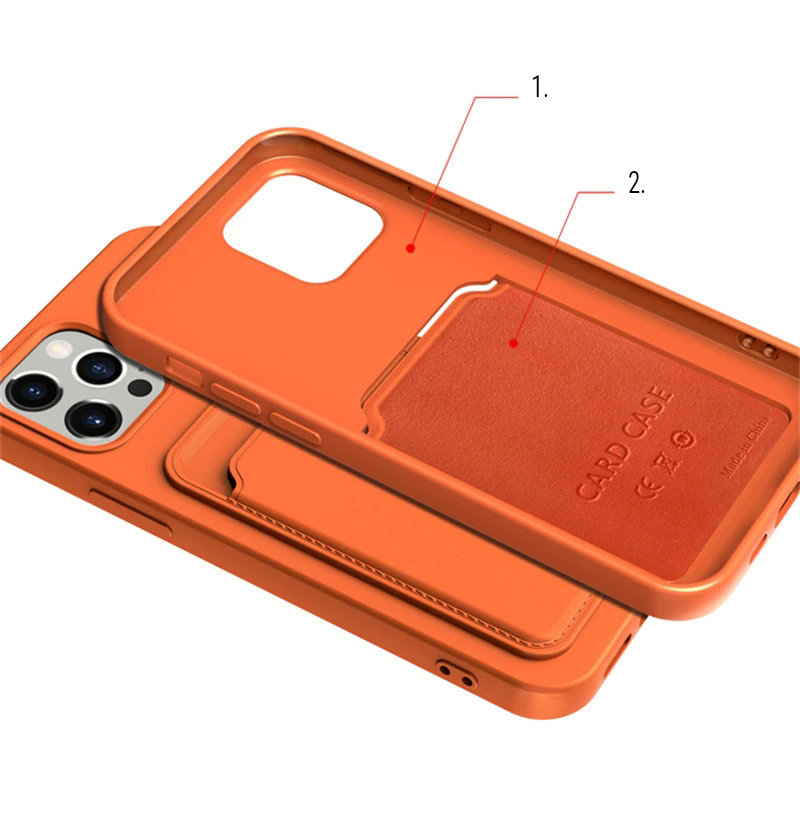 OEM iPhone 12 Pro Max Skal med Korthållare - Orange