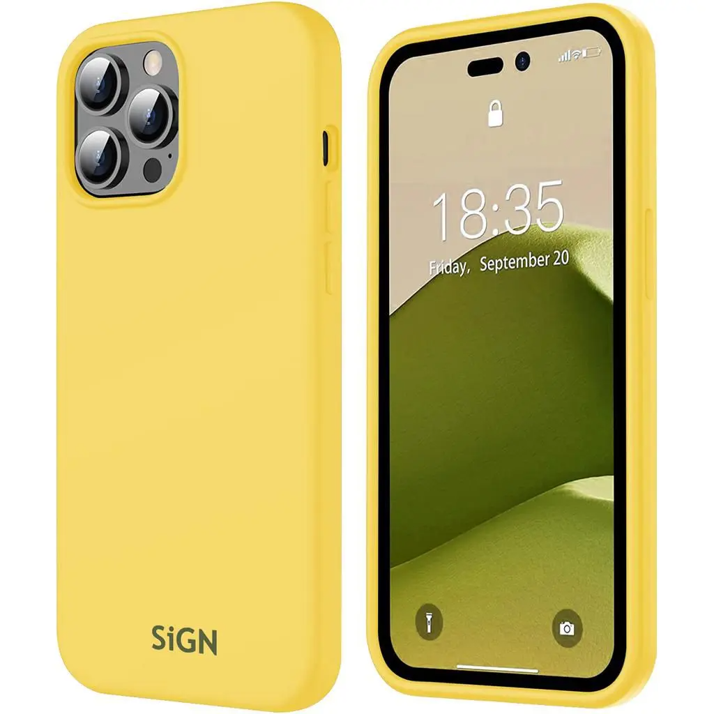 SiGN SiGN iPhone 14 Pro Skal Liquid Silicone - Gul