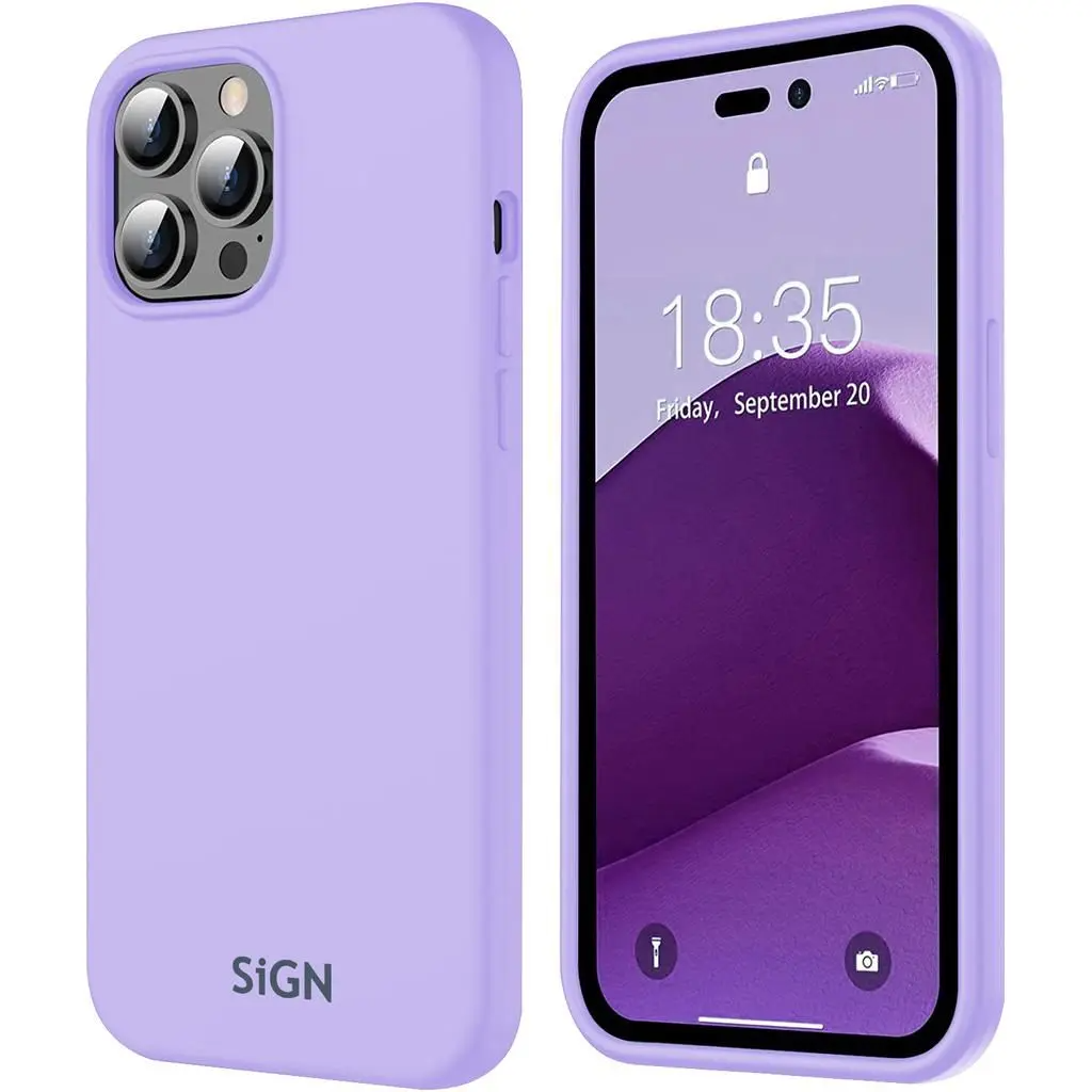 SiGN SiGN iPhone 14 Pro Skal Liquid Silicone - Lavender