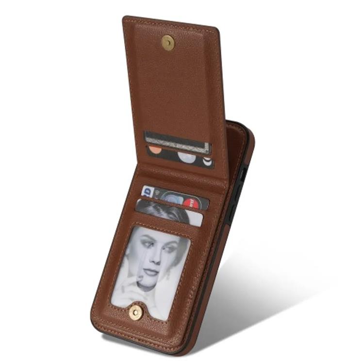 N.BEKUS N.BEKUS Mobilskal till iPhone 15 Pro Korthållare Kickstand - Brun