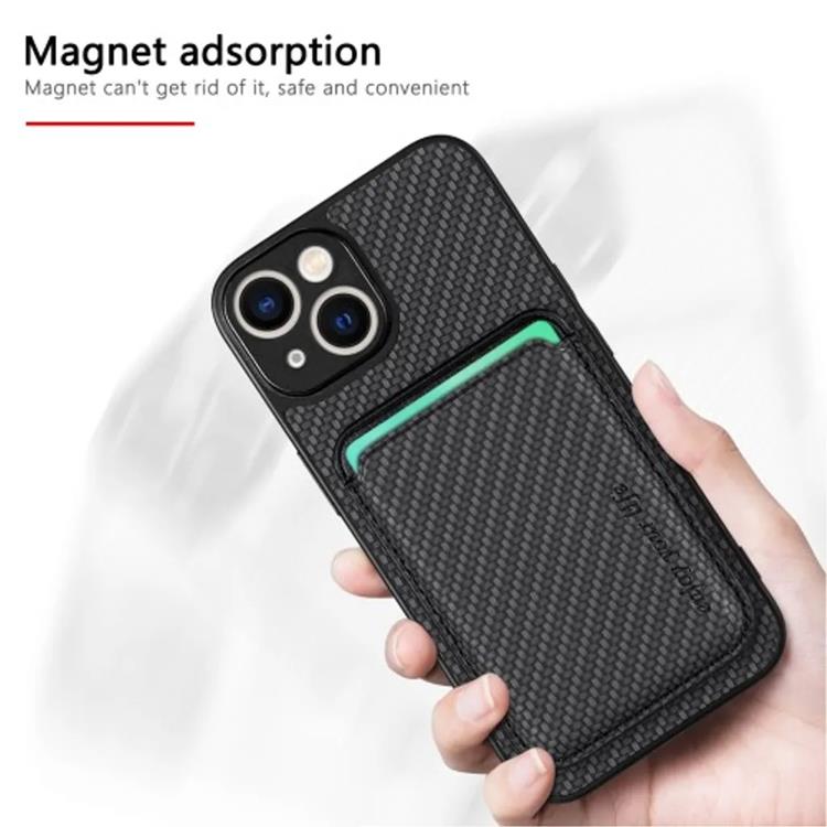 Taltech Mobilskal till iPhone 15 Korthållare Kolfiber - Svart