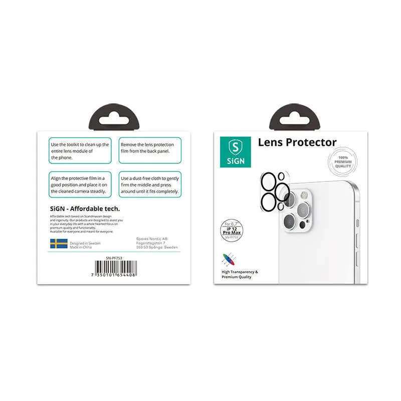 SiGN SiGN iPhone 12 Pro Max Kameralinsskydd i Härdat Glas - Transparent