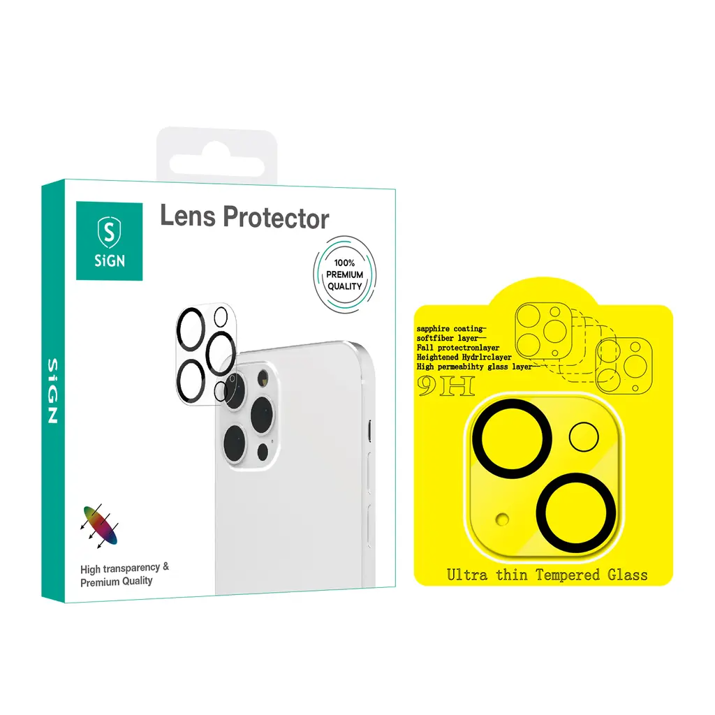 SiGN SiGN iPhone 13/13 Mini Kameralinsskydd i Härdat Glas - Transparent