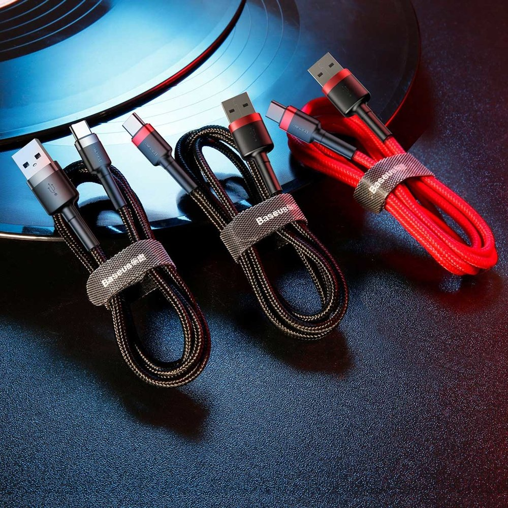 BASEUS Baseus USB-C till USB-A kabel Cafule 2m - Svart/Röd
