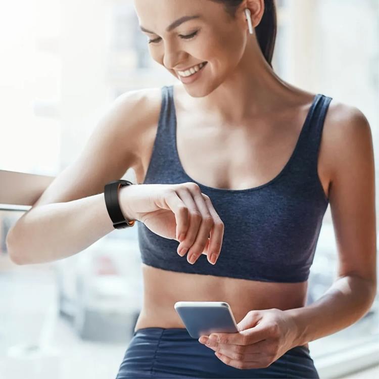 Taltech Galaxy Watch 6 Classic (43mm) Armband - Svart/Orange