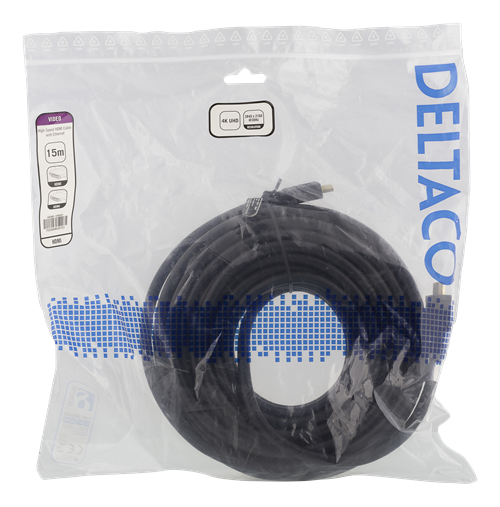 UTGATT1 DELTACO High-Speed HDMI-kabel, 15m - Svart