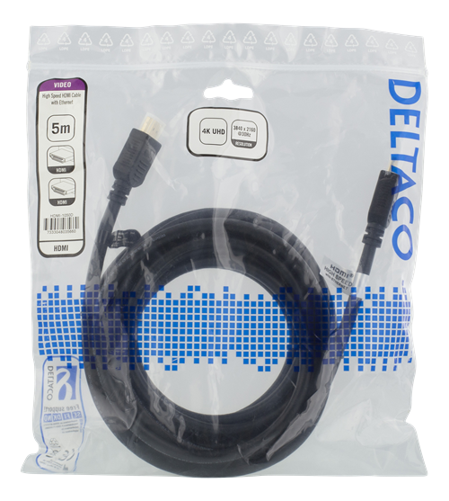 UTGATT1 DELTACO High-Speed HDMI-kabel, 5m - Svart